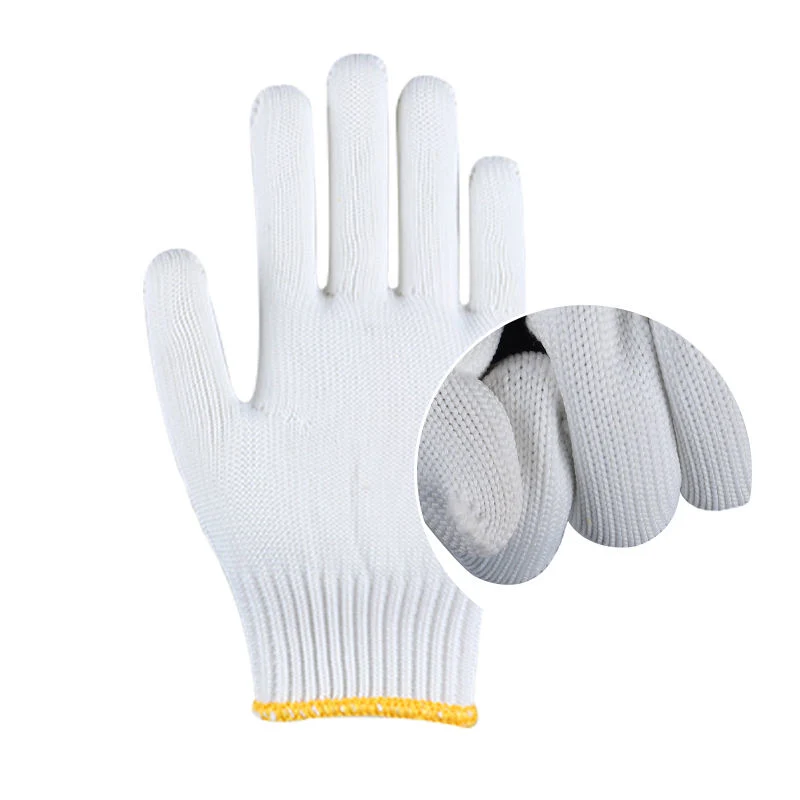 Industrial Hand Breathable Safety Garden White Knitted Cotton Working Gloves