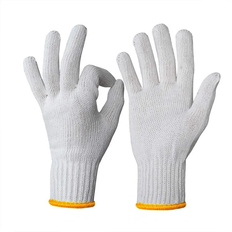 Industrial Hand Breathable Safety Garden White Knitted Cotton Working Gloves